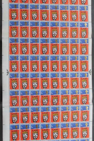 SG713c 1966 3d Christmas Complete Sheet with Missing T Var U/M