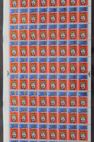 SG713c 1966 3d Christmas Complete Sheet with Missing T Var U/M