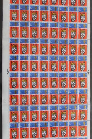 SG713c 1966 3d Christmas Complete Sheet with Missing T Var U/M