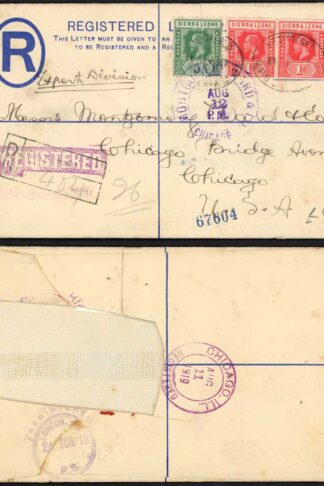 Sierra Leone KGV Registered cover