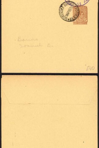 Bermuda 3/4d Postage Paid handstamp on 1/4d wrapper Somerset Bridge CDS