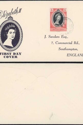 British Guiana 1953 Coronation on Cover