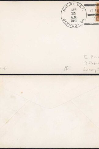 Bermuda Marine Pmk on USA 1 1/2c on cover