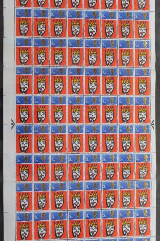 SG713c 1966 3d Christmas Complete Sheet with Missing T Var U/M