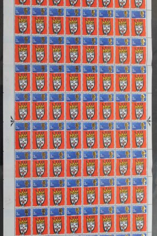 SG713c 1966 3d Christmas Complete Sheet with Missing T Var U/M