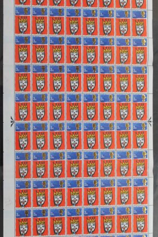 SG713c 1966 3d Christmas Complete Sheet with Missing T Var U/M