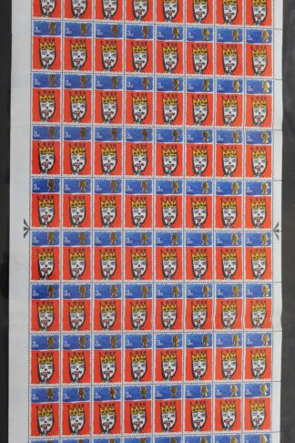 SG713c 1966 3d Christmas Complete Sheet with Missing T Var U/M