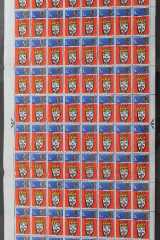 SG713c 1966 3d Christmas Complete Sheet with Missing T Var U/M