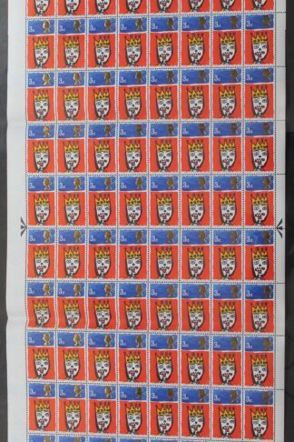 SG713c 1966 3d Christmas Complete Sheet with Missing T Var U/M