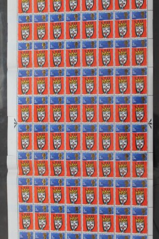 SG713c 1966 3d Christmas Complete Sheet with Missing T Var U/M