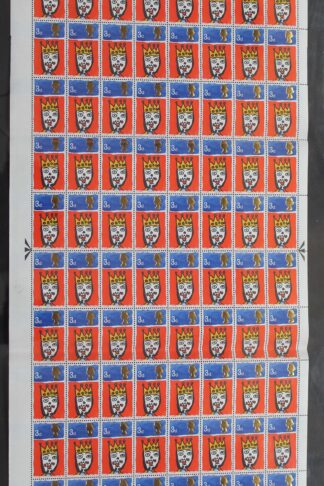 SG713c 1966 3d Christmas Complete Sheet with Missing T Var U/M
