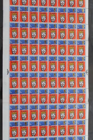 SG713c 1966 3d Christmas Complete Sheet with Missing T Var U/M