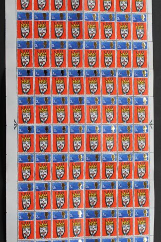 SG713c 1966 3d Christmas Complete Sheet with Missing T Var U/M