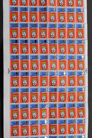 SG713c 1966 3d Christmas Complete Sheet with Missing T Var U/M