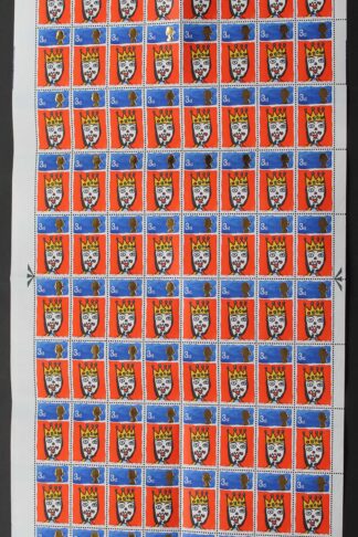 SG713c 1966 3d Christmas Complete Sheet with Missing T Var U/M