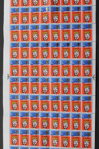 SG713c 1966 3d Christmas Complete Sheet with Missing T Var U/M