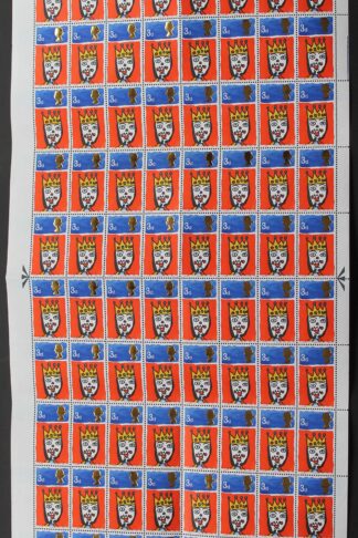 SG713c 1966 3d Christmas Complete Sheet with Missing T Var U/M