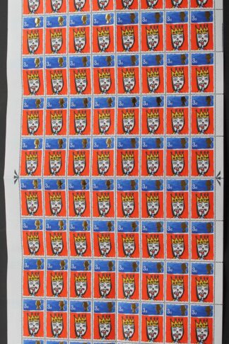 SG713c 1966 3d Christmas Complete Sheet with Missing T Var U/M