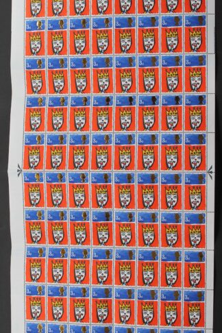 SG713c 1966 3d Christmas Complete Sheet with Missing T Var U/M