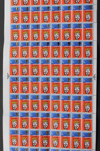 SG713c 1966 3d Christmas Complete Sheet with Missing T Var U/M