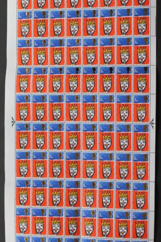 SG713c 1966 3d Christmas Complete Sheet with Missing T Var U/M