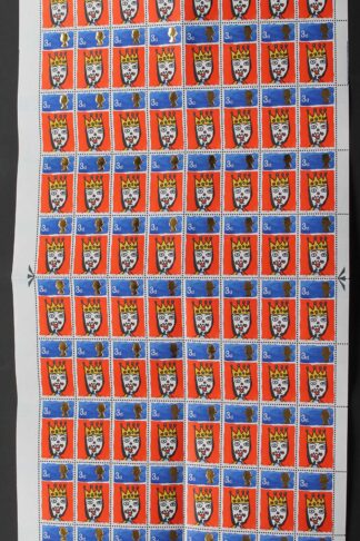 SG713c 1966 3d Christmas Complete Sheet with Missing T Var U/M
