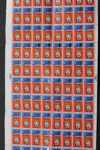 SG713c 1966 3d Christmas Complete Sheet with Missing T Var U/M