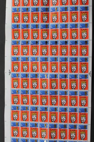 SG713c 1966 3d Christmas Complete Sheet with Missing T Var U/M