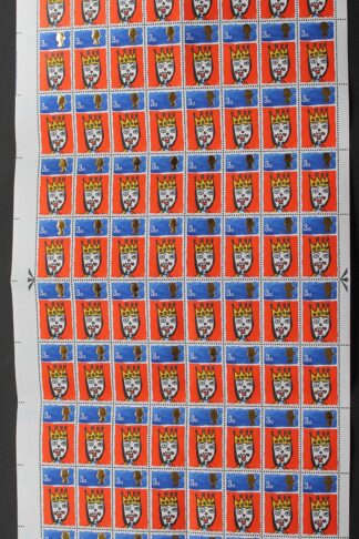 SG713c 1966 3d Christmas Complete Sheet with Missing T Var U/M
