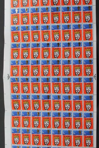 SG713c 1966 3d Christmas Complete Sheet with Missing T Var U/M