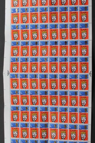 SG713c 1966 3d Christmas Complete Sheet with Missing T Var U/M