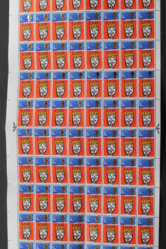 SG713c 1966 3d Christmas Complete Sheet with Missing T Var U/M