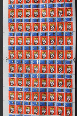 SG713c 1966 3d Christmas Complete Sheet with Missing T Var U/M