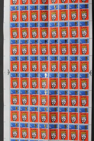 SG713c 1966 3d Christmas Complete Sheet with Missing T Var U/M