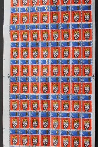SG713c 1966 3d Christmas Complete Sheet with Missing T Var U/M