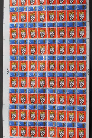 SG713c 1966 3d Christmas Complete Sheet with Missing T Var U/M