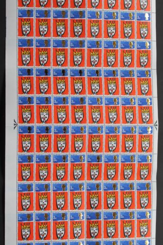 SG713c 1966 3d Christmas Complete Sheet with Missing T Var U/M