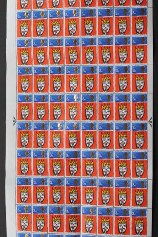SG713c 1966 3d Christmas Complete Sheet with Missing T Var U/M