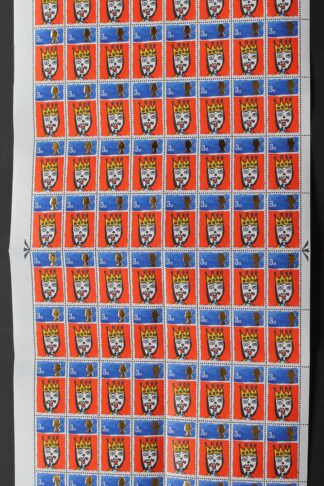 SG713c 1966 3d Christmas Complete Sheet with Missing T Var U/M
