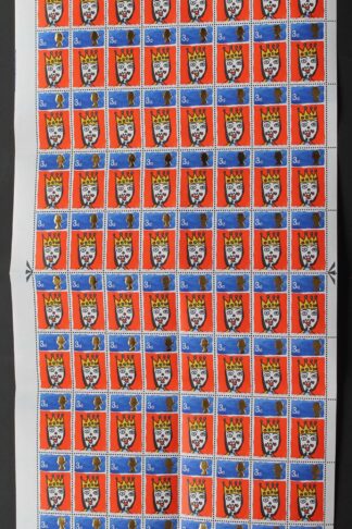 SG713c 1966 3d Christmas Complete Sheet with Missing T Var U/M
