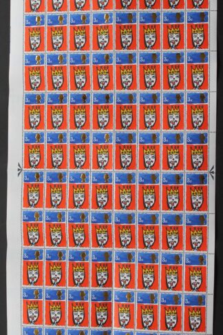 SG713c 1966 3d Christmas Complete Sheet with Missing T Var U/M