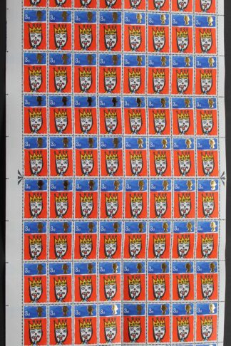 SG713c 1966 3d Christmas Complete Sheet with Missing T Var U/M