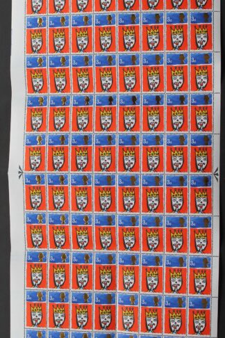 SG713c 1966 3d Christmas Complete Sheet with Missing T Var U/M