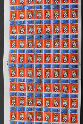 SG713c 1966 3d Christmas Complete Sheet with Missing T Var U/M