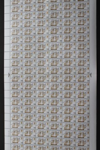SG W137b 1968 1/9 Anniversaries with Broken Bulwaks Complete Sheet U/M