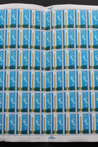 SG W75b 1965 3d Post Office Tower with Extra Window Flaw Complete Sheet U/M