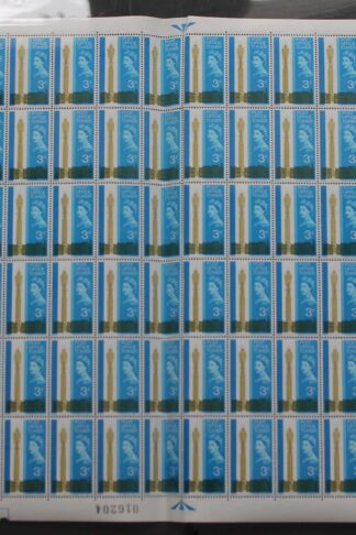 SG W75b 1965 3d Post Office Tower with Extra Window Flaw Complete Sheet U/M