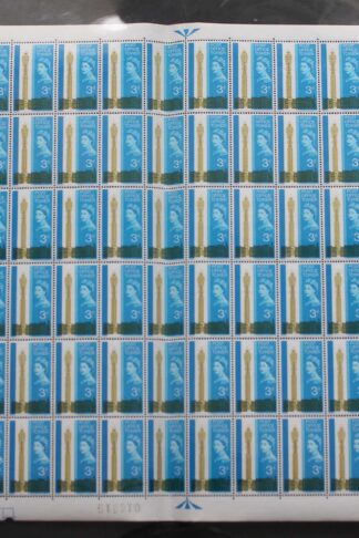 SG W75b 1965 3d Post Office Tower with Extra Window Flaw Complete Sheet U/M