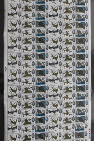 SG W67/72bc 1965 4d Battle of Britain with Varieties Complete Sheet U/M