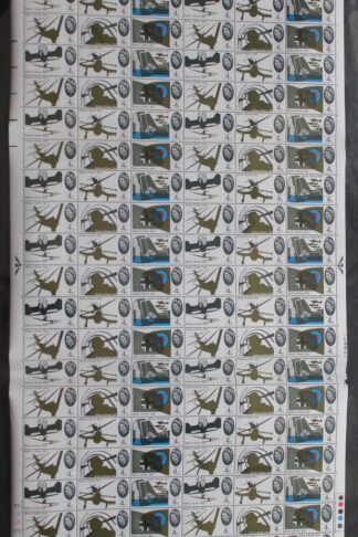 SG W67/72bc 1965 4d Battle of Britain with Varieties Complete Sheet U/M